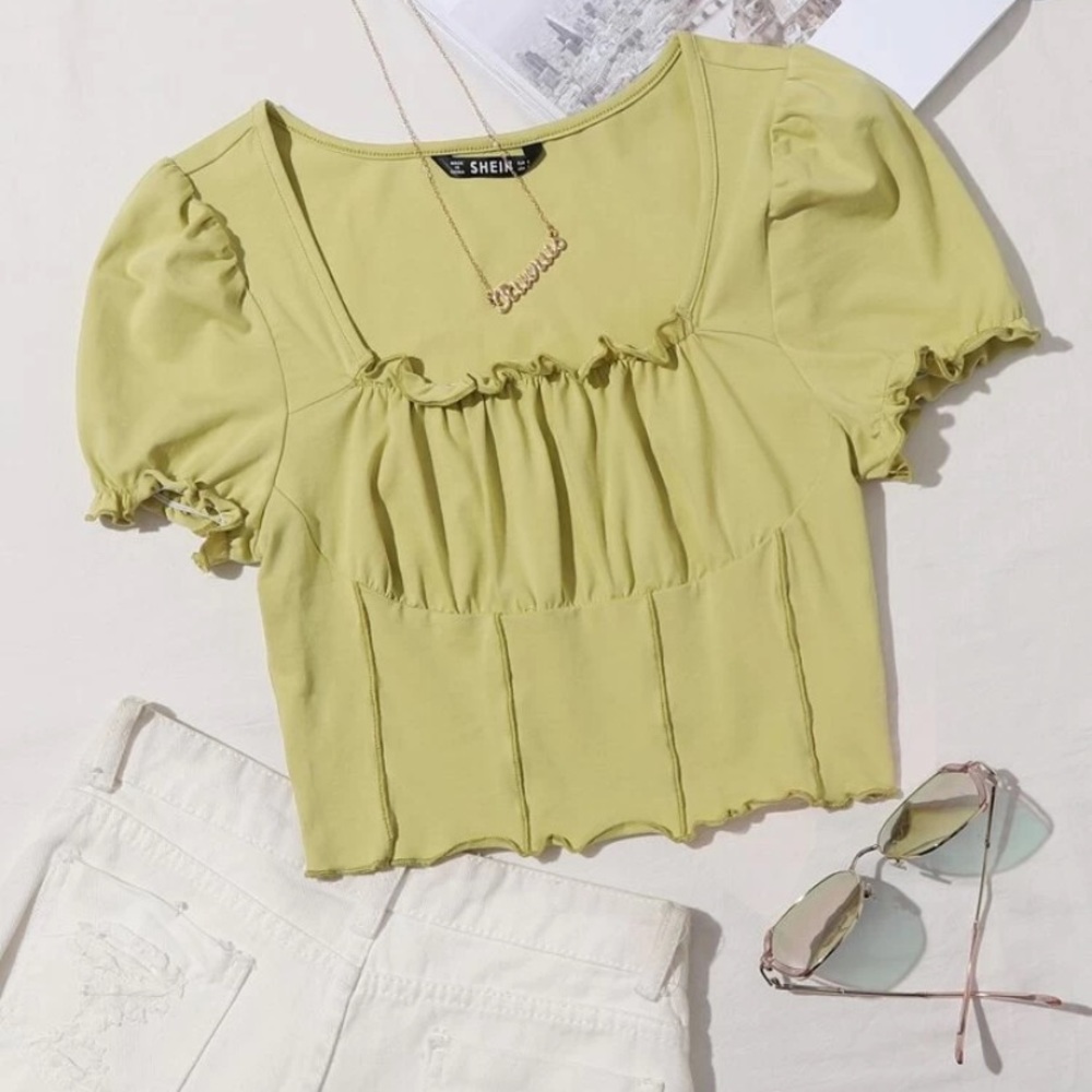 Green crop top